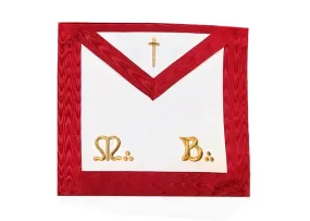 Tyler Scottish Rite Apron - Red Moire Gold Embroidery