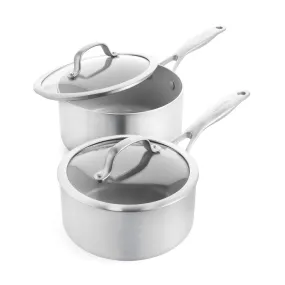 Venice Pro Ceramic Nonstick 2-Quart and 3-Quart Saucepan Set with Lids