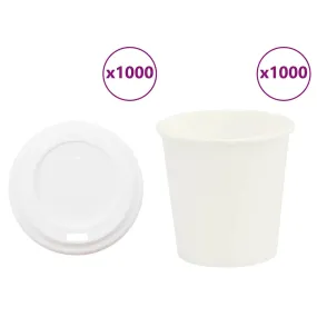 vidaXL Paper Coffee Cups with Lids 1000 pcs 4oz 100ml