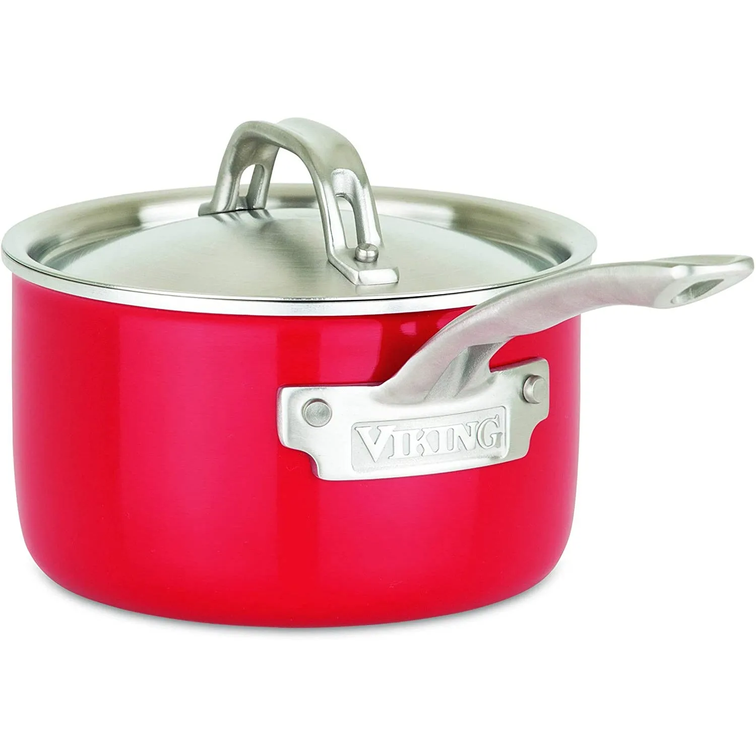 Viking 2-Ply 11pc Cookware Set, Stainless Steel Lids, Red