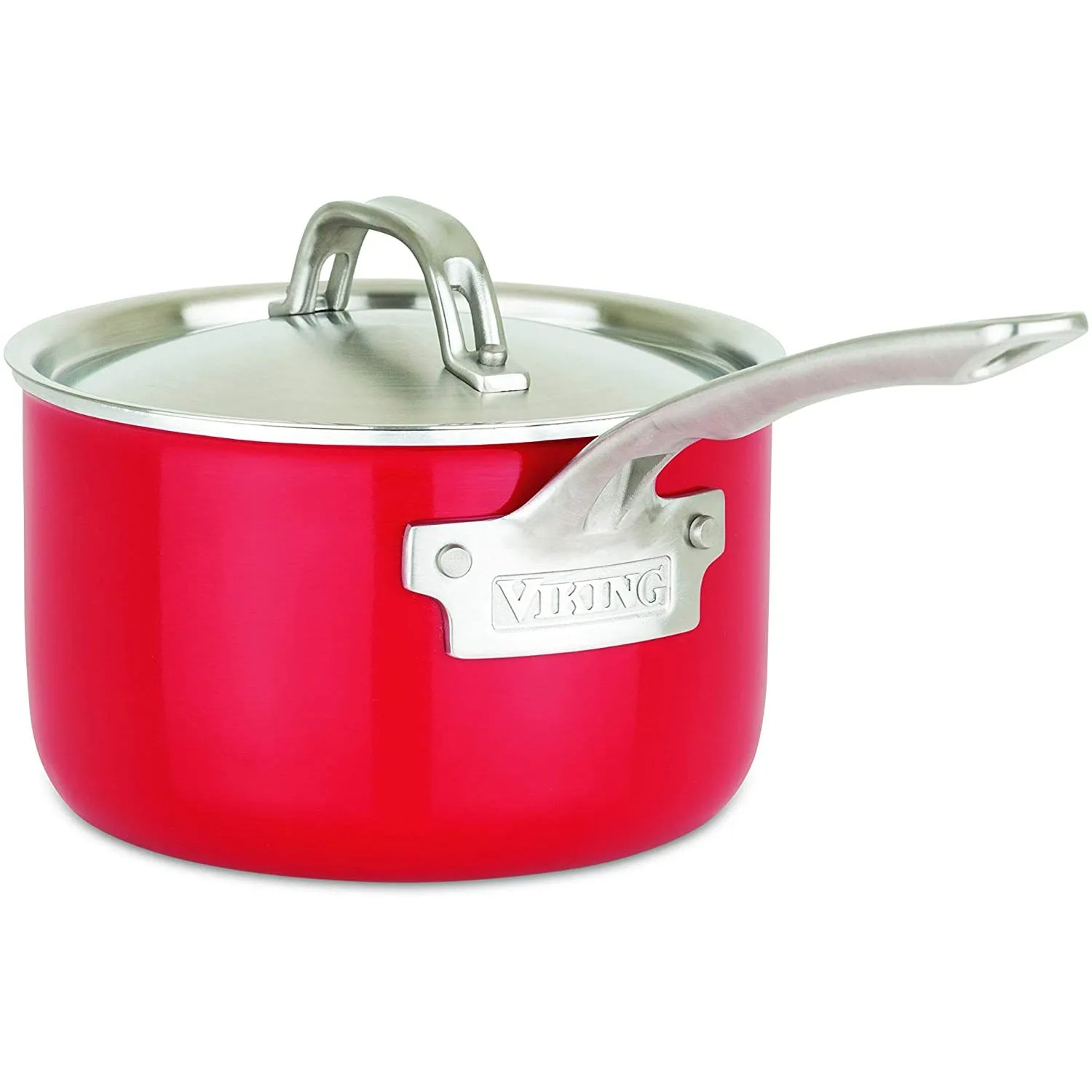 Viking 2-Ply 11pc Cookware Set, Stainless Steel Lids, Red