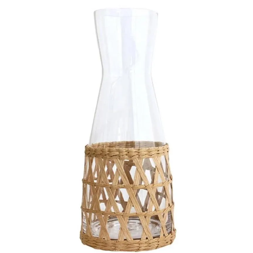 Wicker glass carafe 25x11