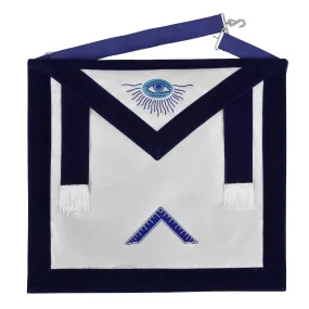 Worshipful Master Blue Lodge Officer Apron - Royal Blue Velvet