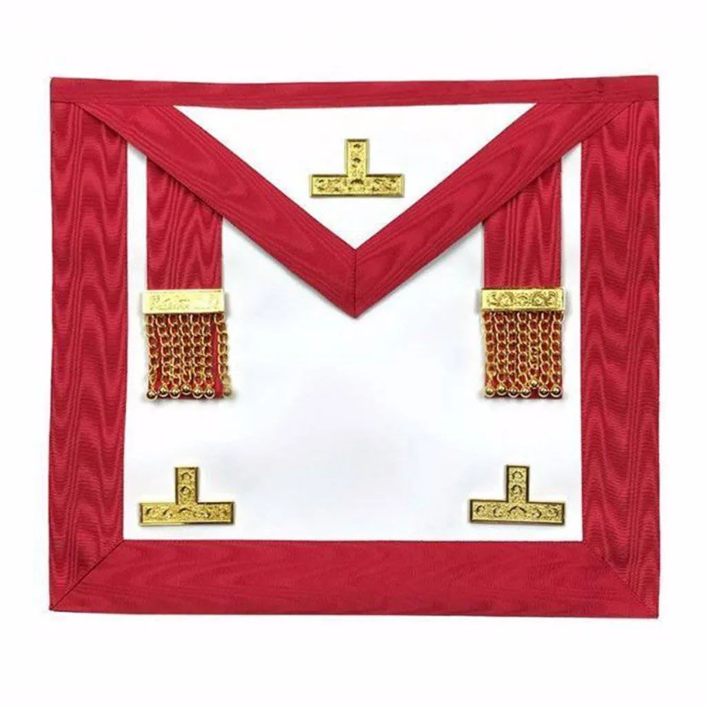 Worshipful Master Scottish Rite Apron - White & Red Moire